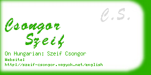 csongor szeif business card